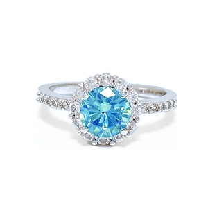 Unisex Classic Oval Cut CZ Rhodium Plated Engagement Ring - Product Image 4
