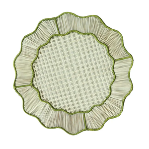 New Rattan Charger Plate Placemat for Dining Table Decorative Plate Irregular Shape Pink Orange Rattan Charger Plate - Product Image 3