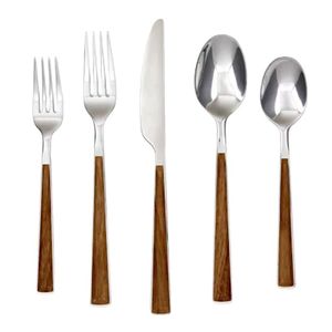 Wholesale Kitchen Stainless Steel Cutlery Set With Wooden Handle For Restaurant Hotel <b>Catering</b> And Home - Product Image 1