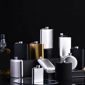 Different Size Silver Stainless Steel Hip Flasks For Bars Counter Events And Party Portable Drink Container <b>Set</b> From India - Product Image 5
