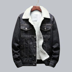 Chaqueta de Mezclilla Gruesa de Invierno de Alta Calidad con Forro de Piel, Diseño de Invierno, Chaqueta Universitaria para Hombre, Chaquetas de Mezclilla con Forro de Piel - Product Image 5