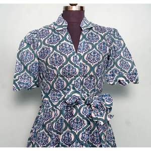 Women's Vintage A-Line Maxi Dresses Short Sleeve 100% Cotton Floral Print Eco-Friendly & Breathable Comfortable Summer <b>Wear</b> - Product Image 4