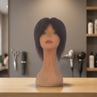 Perruque complète en cheveux brésiliens 100% vierges Remy, courte, densité 130%, taille moyenne, fabriquée au Bangladesh, avec dentelle transparente double