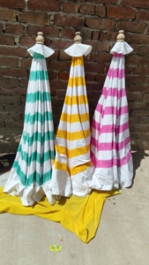 Parasol de jardin unique à motif imprimé en relief, style bohème indien, parasol de plage, protection solaire pour terrasses, fait main - Product Image 6