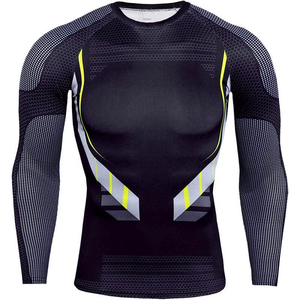 Camiseta de Compresión Regular para Hombre, Diseño Sólido, Secado Rápido, Transpirable, Deportiva, Cuello Redondo, Corte Regular, Tejido Sublimado - Product Image 3