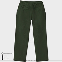 Pantalon décontracté pour homme, taille haute, coupe droite, vert foncé, 100 % coton molletonné, taille élastique, respirant, hiver, devant plat