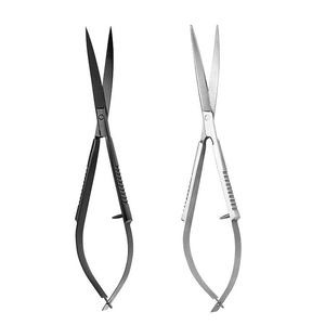 Ciseaux à ongles professionnels à ressort, en acier inoxydable, lame incurvée, outil de coupe de précision pour cuticules, manche en acier, logo personnalisé - Product Image 1