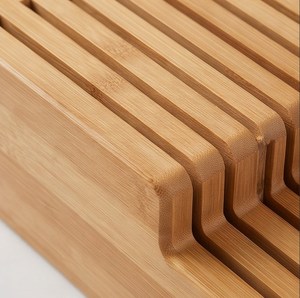 Bloque de bambú para cuchillos con 7 ranuras, organizador de cocina ecológico, solución de almacenamiento segura para la cocina - Product Image 5