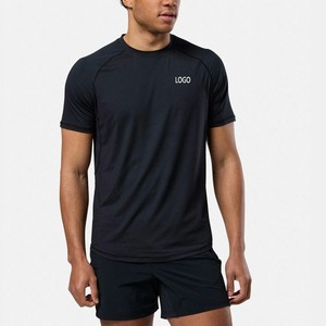 T-shirt de sport pour homme en polyester tricoté 100 %, coupe oversize, col rond, manches courtes, séchage rapide, respirant, couleur personnalisée, impression frontale - Product Image 1
