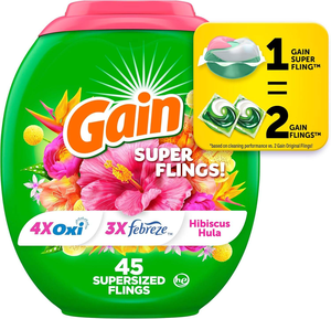 ผงซักฟอกแบบเม็ด Gain Super Flings กลิ่น Hibiscus Hula จำนวน 45 เม็ด ให้ความสะอาดสดชื่นอย่างเหนือระดับ - Product Image 3