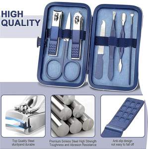 Kit de soin des ongles en acier inoxydable pour manucure et pédicure, coupe-ongles, kit de toilettage pour sourcils, moustache, ongles et orteils - Ensemble de beauté 7 pièces - Product Image 2