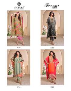 Shalwar Kameez en soie d'organza pure avec miroir tulipe complexe, Gota Patti fabriqué à la main et style caftan d'hiver - Product Image 6