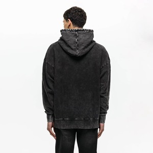 Fabricant OEM de sweats à capuche streetwear - Sweat à capuche personnalisé en coton surdimensionné, délavé à l'acide et à ourlet brut vieilli, style hip-hop - Product Image 3