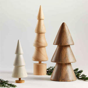 Set of 3 Handmade Wooden <b>Christmas</b> Decorations Gifts Ornaments Wood <b>Mini</b> <b>Christmas</b> <b>Trees</b> Figurines - Product Image 5