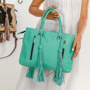 Bolso de Mano con Flecos de Cuero de Vaca para Mujer, Bolso de Mano Elegante con Tallado a Mano, Gran Oferta, Novedad - Product Image 5