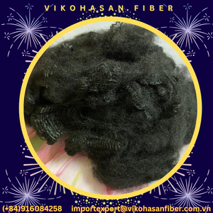 Fibres de polyester recyclées PSF SD, solides et sèches, noires, du fabricant Vikohasan, pour la fabrication de tissus non tissés, de fils de polyester et de géotextiles. - Product Image 5