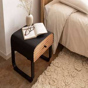 Mesita de noche Vandana Grand Zenova en madera de mango y metal - Product Image 4