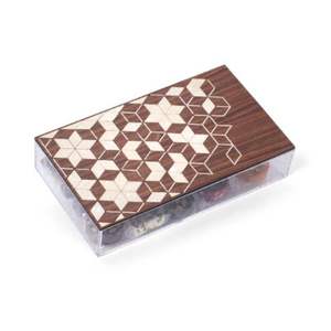 Boîte à chocolat carrée en acrylique de luxe avec incrustation de nacre, durable, multifonctionnelle, pour cadeaux du Ramadan et de l'Aïd, style minimaliste - Product Image 1