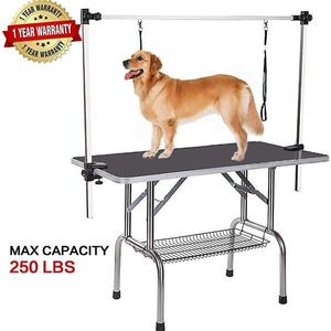 36-Inch Professional Heavy Duty Portable <b>Dog</b> Pet Grooming <b>Table</b> with Adjustable Arm Noose Mesh Tray - Product Image 2
