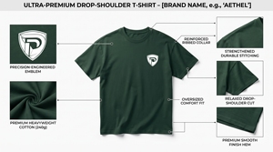 เสื้อยืดคอกลมแขนสั้นสีเขียวเข้มสำหรับผู้ชาย ทรงปกติ ผ้าเจอร์ซีย์ถักจากผ้าฝ้าย สีพื้น สวมใส่สบาย ระบายอากาศได้ดี ไม่เป็นขุย น้ำหนัก 180 กรัม - Product Image 5