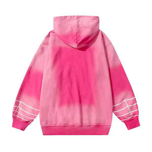 Sudadera con Capucha para Hombre TITAN TREAD WEAR, Diseño de Telaraña Rosa Tie-Dye, Manga Larga, Forro Polar, Estilo Invernal, Degradado de Color en la Parte Delantera - Product Image 2