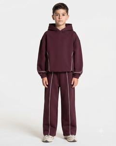 Sweat-shirt à capuche décontracté surdimensionné pour garçon, personnalisé, couleur marron contrasté, en molleton premium - Product Image 6