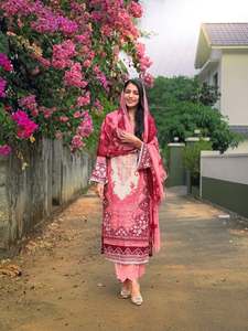 ชุดสาหรี่กะมีซผ้าฝ้ายอินเดียปากีสถาน ดีไซน์ทันสมัย งานปักลายสวยงาม แบบดั้งเดิม ล่าสุด สำหรับงานปาร์ตี้ผู้หญิง - Product Image 3