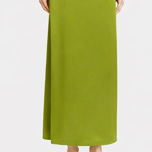 Robe longue en satin vert pour femme, élégante, style cache-cœur, longueur totale, vêtement de nuit, chemise de nuit - Product Image 6