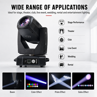 Projecteur LED 3-en-1 380W Beam Spot Wash à tête mobile DMX512 IP33 pour scène DJ