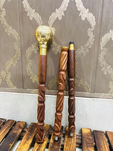 Solid World Globe Brass Polished Handle Multifunction Designer Wooden Walking <b>Stick</b> for Halloween Thanksgiving Easter - Product Image 2