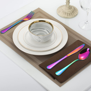 Ensemble de couverts de luxe vintage en métal, finition miroir, acier inoxydable, couteau, fourchette, cuillère, couverts décoratifs à bas prix - Product Image 3