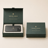 Groothandel Luxe Op Maat Gemaakte Logo Gouden Folie Bosgroene Kartonnen Magnetische Cadeauboxen Standaard Telefoon Elektronische Verpakkingsdozen Leveranciers