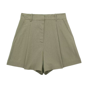 Shorts pour femmes à taille haute, coupe régulière, avec fermeture éclair, shorts d'été décontractés et élégants - Product Image 3