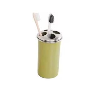 Green Color Modern Stainless Steel <b>Toothbrush</b> <b>Holder</b> Metal Countertop Organizer Stand Bathroom Accessory Multi-Slot - Product Image 1