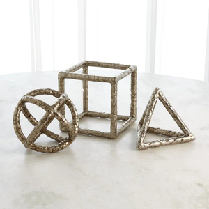 Conjunto de 3 Esculturas Geométricas Abstractas Modernas de Aluminio, Decoración Nórdica de Lujo para el Hogar, Sala de Estar, Oficina, Hotel, Mesa, Cumpleaños - Product Image 1