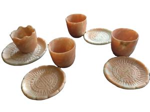 Juego de té de mármol antiguo vintage, juego de té de mármol, juego de té de mármol real - Product Image 4