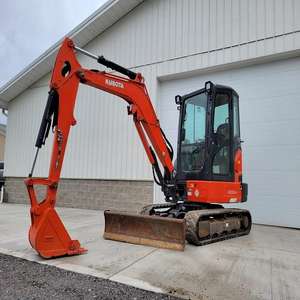Mini-excavatrice Kubota Kx 163 d'occasion de qualité supérieure, 5,5 tonnes, avec bulldozer hydraulique sur chenilles, mini-excavatrice Kubota Kx165 d'occasion - Product Image 1