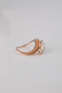 4.03 Carat Pear Diamond Grande <b>Statement</b> <b>Ring</b> in 14K Rose Gold Bold Glamorous Cocktail Jewelry with Elegant Vintage Inspired App - Product Image 3