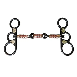 Bocado de Doma Western para Entrenamiento de Caballos, con Alambre de Cobre Envolvente, Patillas de Acero y Grabado de Hoja de Plata - Product Image 2