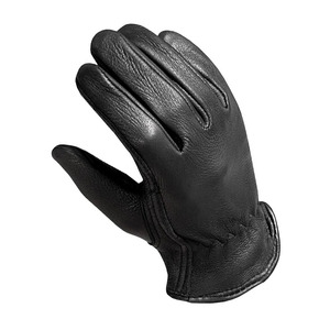 Gants en cuir longs jusqu'aux poignets, thermiques, non doublés, style uni, pour l'hiver, usage quotidien, noirs - Product Image 2