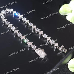 Pulsera de tenis con forma de estrella de plata de ley 925 con diamantes de moissanita y piedras redondas brillantes para una joyería elegante - Product Image 3