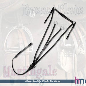 Pechera de 3 Puntos con Martingala y Banda para el Cuello, Acolchada y Elevada, de Cuero DD, Cómoda, Duradera, Elástica, Ajuste SS, Color y Talla Personalizables, Completa - Product Image 3