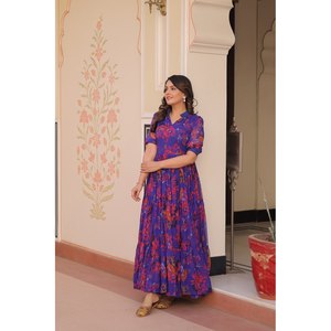 ชุดราตรีพิมพ์ลายแฟนซีแสนสวยสำหรับงานปาร์ตี้ชุดราตรีสุดหรูเพื่อความสวยงาม - Product Image 5