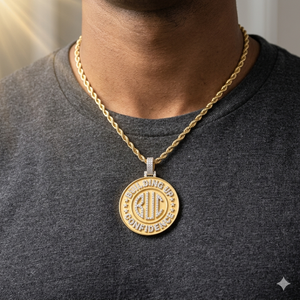 Iced 925 <b>Silver</b> Gold Plated Big Circle Moissanite Custom Name <b>Initial</b> Letter Name Pendants Hip Hop Party Men's <b>Necklace</b> Charms - Product Image 3