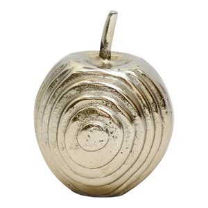 Sculpture Pomme Dorée 6x5 Pouces, Décoration Métallique Faite à la Main, Figurine Artistique Moderne pour Table de Salon - Product Image 4