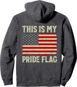 Sudadera con Capucha para Hombre, Bordada con la Bandera de EE. UU. en la Parte Delantera, 100% Algodón, Corte Holgado, Personalizable - Product Image 5