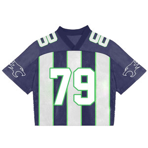 Maillot de football américain personnalisé imprimé par transfert thermique, unisexe, col en V, maille respirante, manches courtes, séchage rapide, nom du joueur - Product Image 3