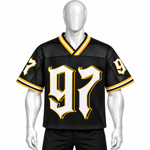 Maillots de sport respirants en polyester à impression numérique pour fans, manches courtes, noms et numéros d'équipe personnalisés, maillot de fan - Product Image 3