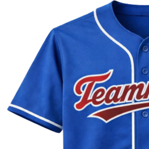 Maillot de baseball personnalisé bleu royal à manches courtes avec boutons, nom de l'équipe personnalisé, numéro de joueur, 100% polyester - Product Image 4