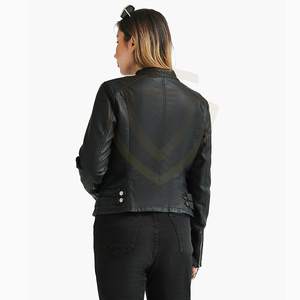 Chaquetas de Cuero Genuino de Marca para Mujer, Venta de Fábrica Personalizadas, Transpirables, con Bolsillos Decorativos - Product Image 2
